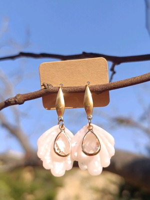 Shell earrings handmade new from polymer clay