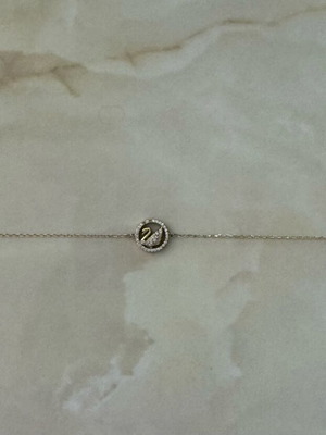Children's silver bracelet with swan used, 925 sterling