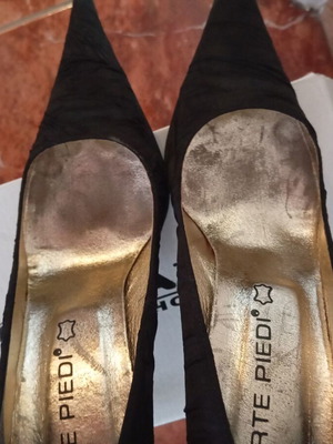 Arte Piedi stiletto pointed grosgrain fabric heels like new, black, size 37
