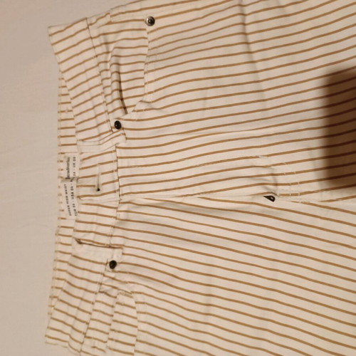Stradivarius striped white pants, five-pocket, slim fit, high waist, like new