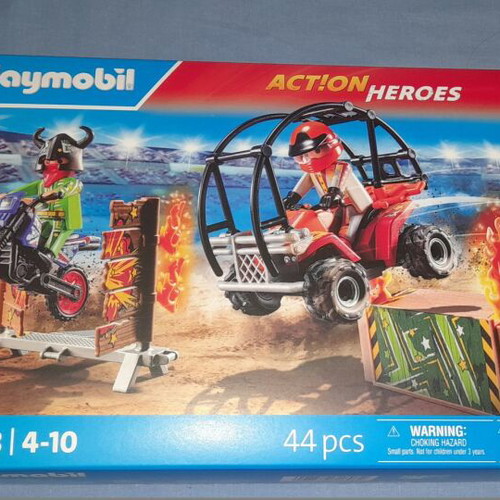 Playmobil 71808 Action Heroes stunt set with ATV and motorcycle new