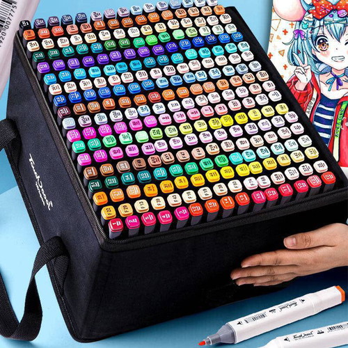 Double-sided markers set of 204 colors new