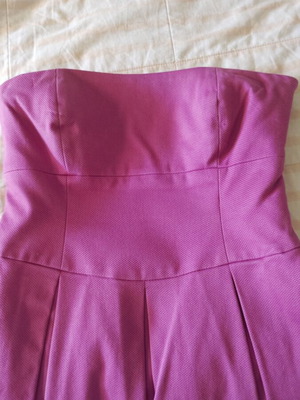 Strapless dress fuchsia with black tulle like new by Paul - Christophe
