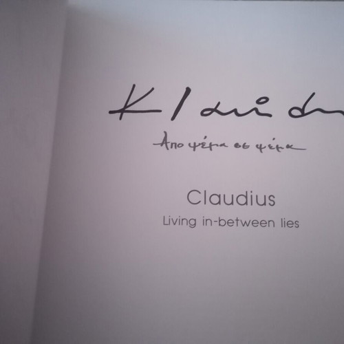 Klaudios Art Catalog used with artist's handwritten dedication