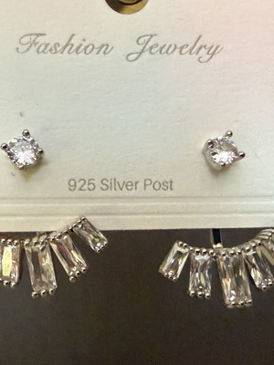 Earrings new, silver color