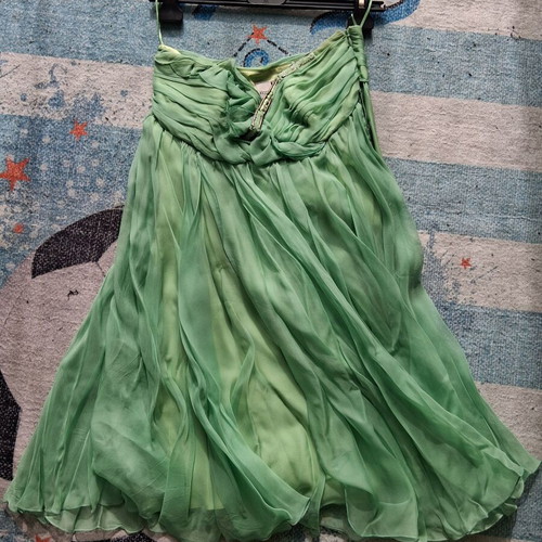 Kathy Heyndels dress used, small, light green, strapless