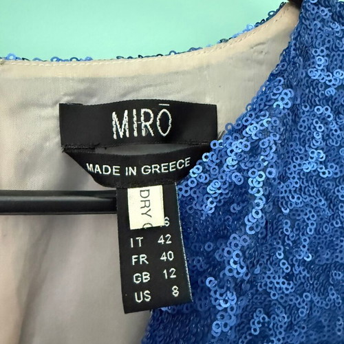 Mi-Rō electric blue sequin dress used, midi length