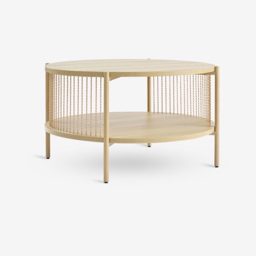 Coffee table with storage, like new, modern round design