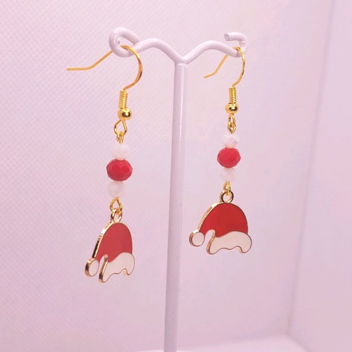 Handmade Christmas earrings new with crystals