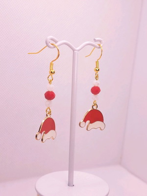 Handmade Christmas earrings new with crystals