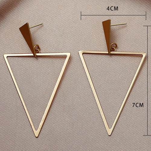 Gold Triangular Earrings New