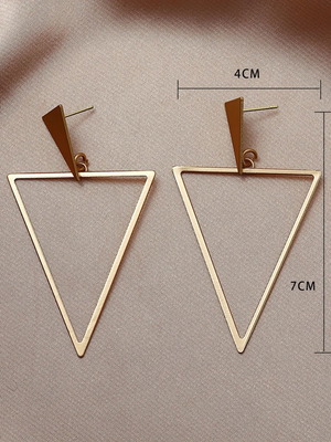 Gold Triangular Earrings New