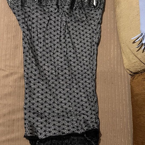Twinset Milano Iconic dress with logo print and fine lace, used