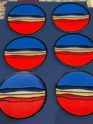 Sunset collectible coasters 6 pieces by Kostas Paniaras, new