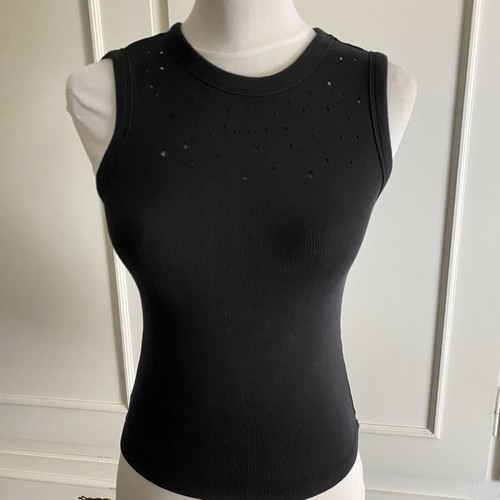 Zara black ribbed women's blouse medium, like new