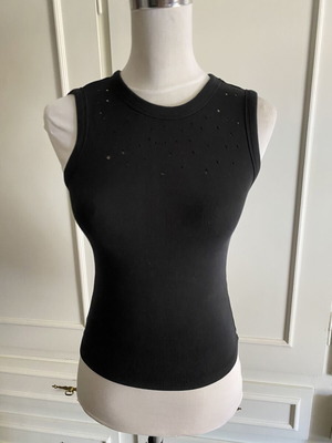Zara black ribbed women's blouse medium, like new