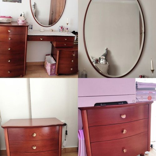 Bedroom furniture set with mirror and nightstands
