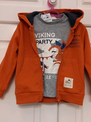 ZY jacket with shirt new for 2 years old, gray and orange