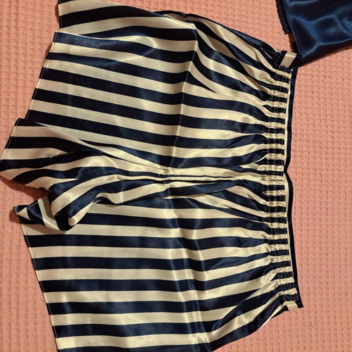 Marks & Spencer vintage sleepwear set satin, blue and white, like new