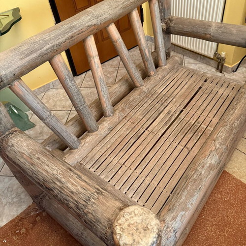 Rustic Wooden Outdoor Sofa used