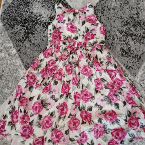 Next dress with pink roses like new, size 140 cm