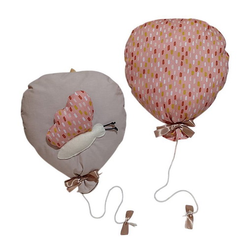 Set of 2 handmade hanging decorative balloons made of cotton fabric