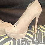 Tsakiris Mallas leather pumps used, size 36, gray