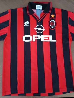 Milan 1996-1997 jersey used, size Large, authentic Lotto