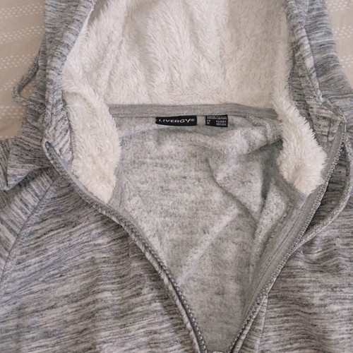 Cardigan used gray with hood, size M
