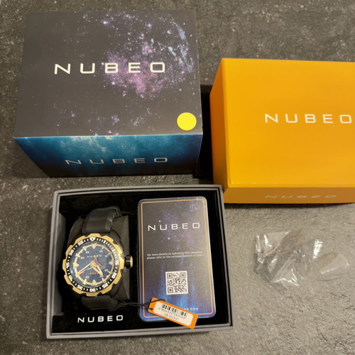 Nubeo MAKO Automatic Limited Edition Gold Skeleton Watch 24 Jewels