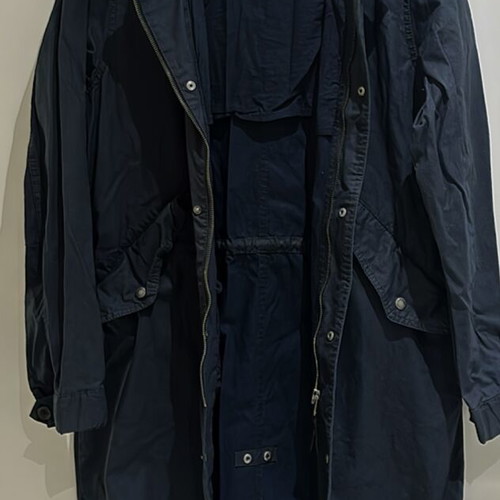 H&M men's blue parka jacket like new with hood and pockets size S