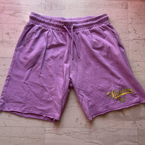 Cotton shorts with elastic waist L-XL, like new, lilac