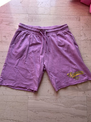 Cotton shorts with elastic waist L-XL, like new, lilac