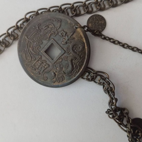 Vintage Boho bronze necklace-belt Replica like new, brown