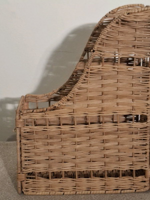 Wicker file folder used, beige gray