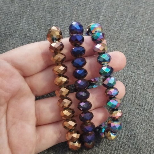 Set of three women's bracelets like new, colorful stones