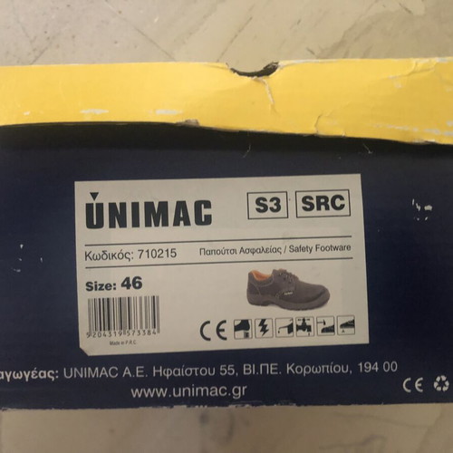 Unimac S3 men's safety work shoes used, black-orange, size 46