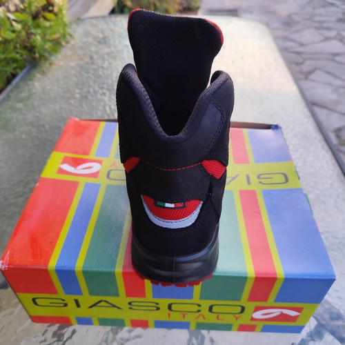 Giasco Basket S3 Safety Shoes New Electrician Boots Black Red
