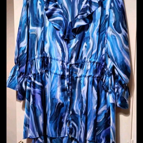 Long dress new with frill, multicolor, size 44