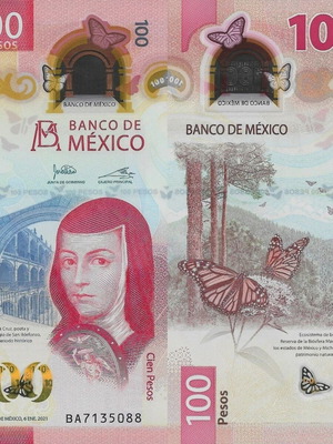 Mexico 100 Pesos Polymer Banknote 2021 New Design