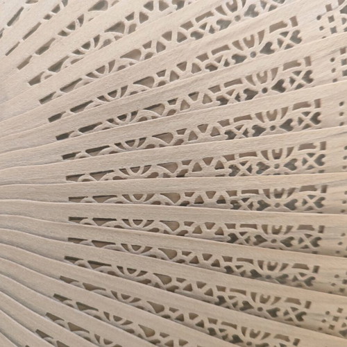 Wooden fan like new, handmade, beige