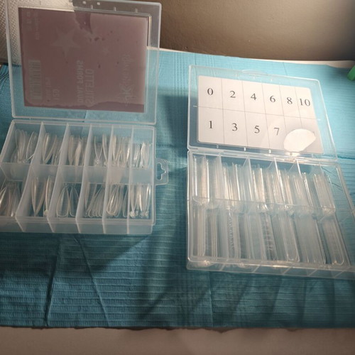 Nail products new, set with gels and nail forms