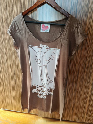 Women's short-sleeve top like new, size L, brown