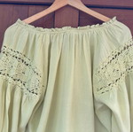 Boho top Lucky Brand lime color, size S