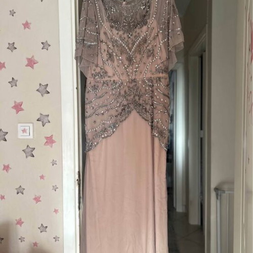 Demetrios evening dress like new, size 5XL 50, beige pink