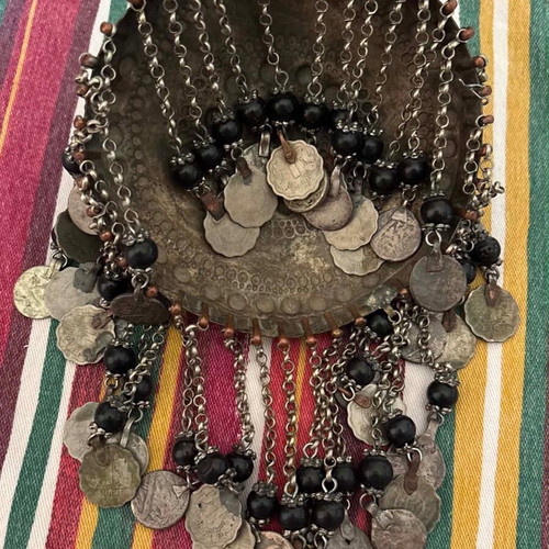 Tepeliki silver head covering used, Ottoman period folk art