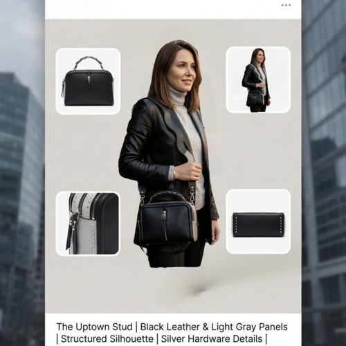 Shoulder bag black and white new