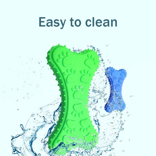 Dog toy new, hard rubber bone blue
