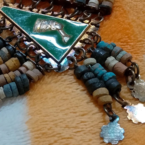 Vintage necklace with earrings used, Ancient Egypt theme