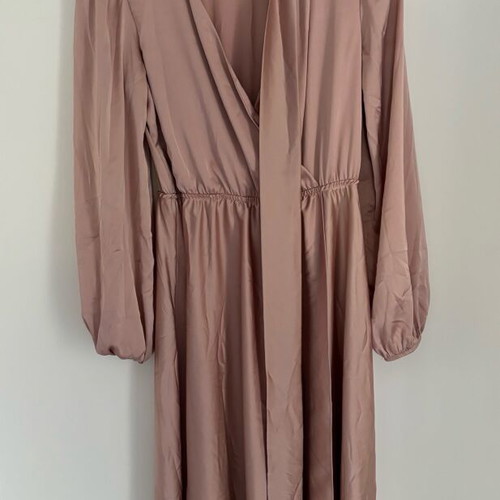 Satin dress new midi by Diamond Creations, beige pink